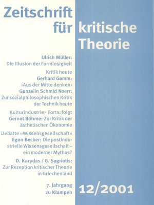 cover image of Zeitschrift für kritische Theorie / Zeitschrift für kritische Theorie, Heft 12